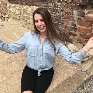 Relaxed fit button down - H&M Denim size 8